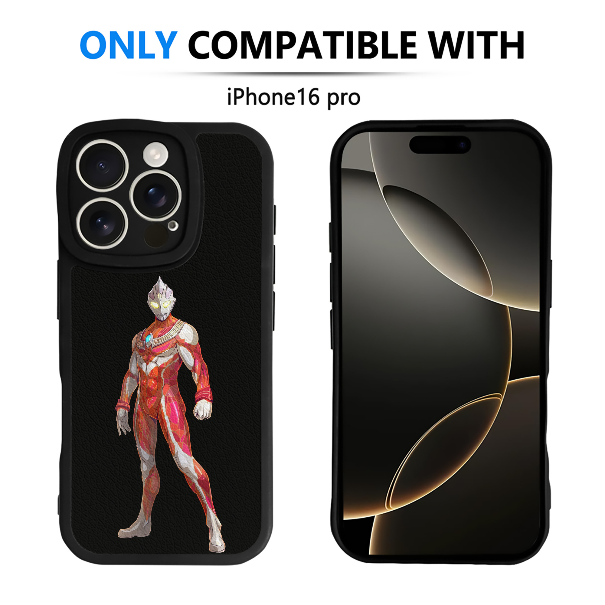 （画像用） ウルトラマン Ultraman 【iPhone 16シリーズ対応】シリコンスマホケース（レザー調） 材質：シリコン